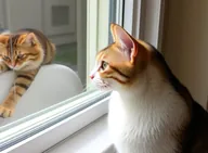 Example photo: a cat looking out of a window